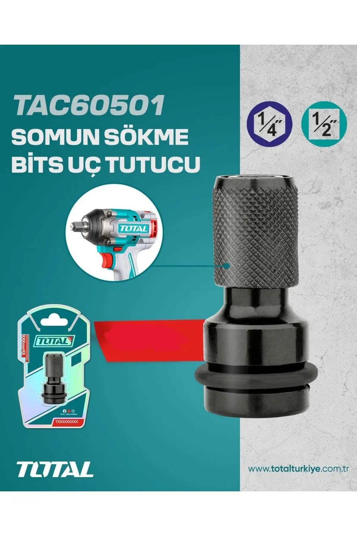 TOTAL TAC60501 SOMUN SÖKME BİTS UÇ ADAPTÖRÜ