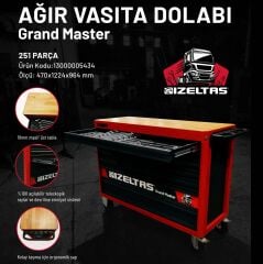 İZELTAŞ Grand Master Seri Takım Dolabı (7 Çekmeceli) DOLU 251 PARÇA
