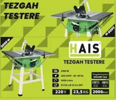 Hais ZB-255A Tezgah Testere 2000 Watt