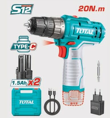TOTAL  TDLI122028 LI-ION AKÜLÜ ŞARJLI MATKAP