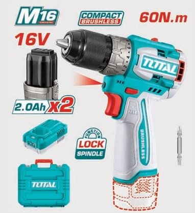 TOTAL TDLI16682 LI-ION AKÜLÜ KÖMÜRSÜZ ŞARJLI MATKAP DARBESİZ