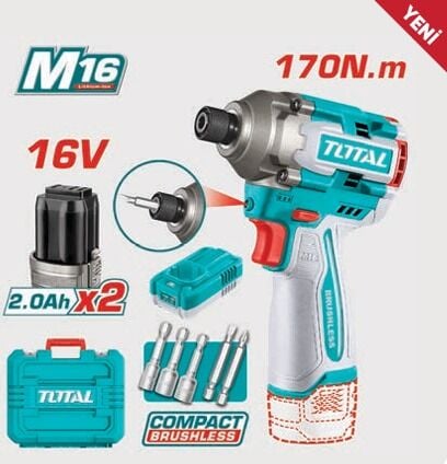 TOTAL TDLI16682 LI-ION AKÜLÜ KÖMÜRSÜZ DARBELI ŞARJLI VİDALAMA