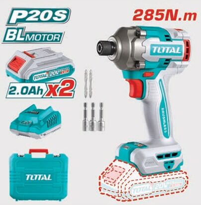 TOTAL TIRLI2028 LI-ION AKÜLÜ KÖMÜRSÜZ DARBELİ ŞARJLI VİDALAMA