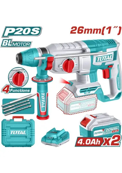 Total Lı-Ion Akülü Kırıcı Delici 2X4.0AH TRHLI202682E
