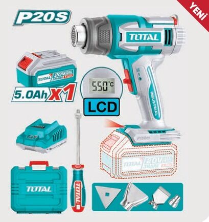 TOTAL TBLI20035 LI-ION AKÜLÜ ŞARJLI SICAK HAVA TABANCASI - LED