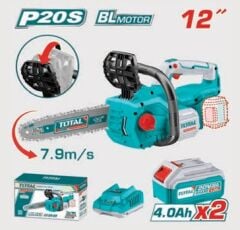 TOTAL TGSLI201286 LI-ION AKÜLÜ KÖMÜRSÜZ ZİNCİRLİ ŞARJLI TESTERE 20V