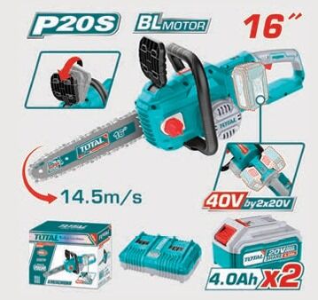 TOTAL TGSLI401682 LI-ION AKÜLÜ KÖMÜRSÜZ ZİNCİRLİ ŞARJLI TESTERE