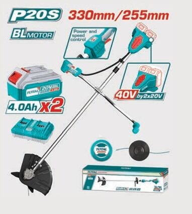 TOTAL TSTLI202521 LI-ION AKÜLÜ KÖMÜRSÜZ ŞŞARJLI TIRPAN 40V