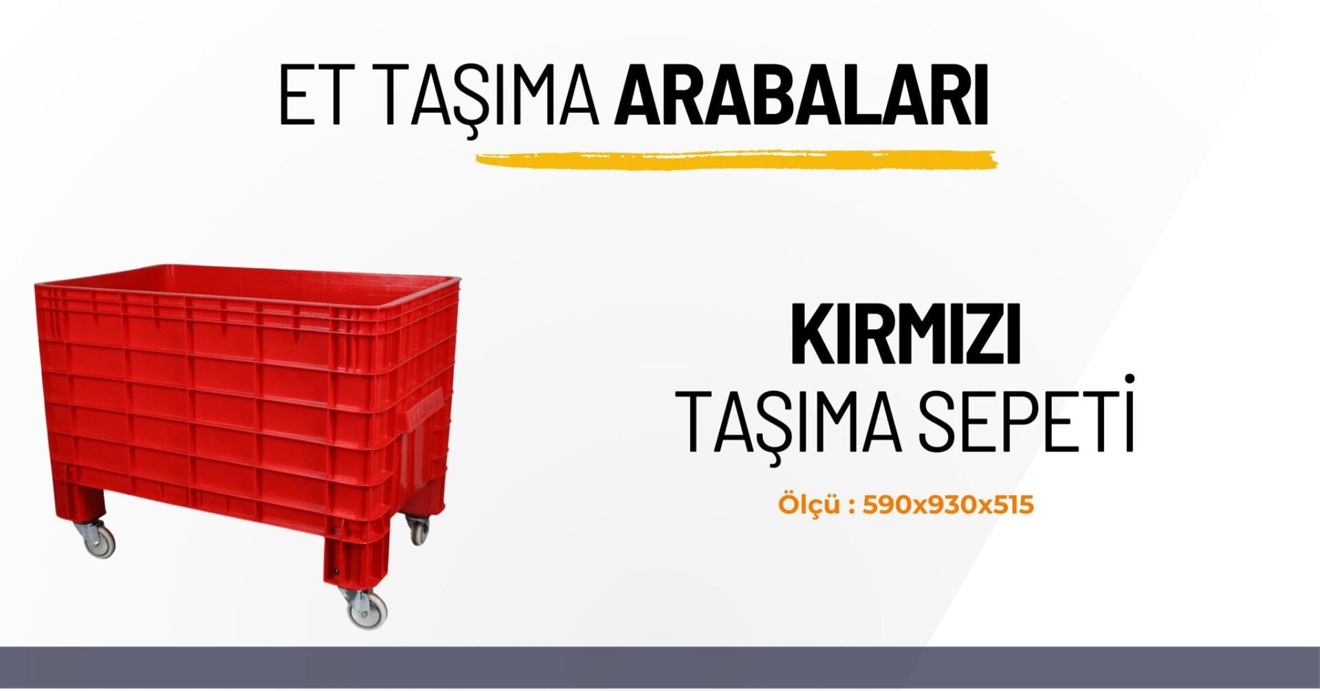 ET TAŞIMA ARABASI 500 KG DÖNER TEKERLİ FRENLİ KIRMIZI