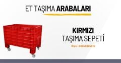 ET TAŞIMA ARABASI 500 KG DÖNER TEKERLİ FRENLİ KIRMIZI