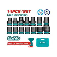 TOTAL THISTD12141 14 PARÇA 1/2” ALTI KÖŞE DARBELİ LOKMA SETİ