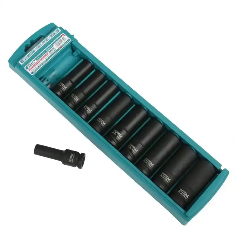 TOTAL THKISD12102L 10 PARÇA 1/2” ALTI KÖŞE DARBELİ DERİN LOKMA SETİ