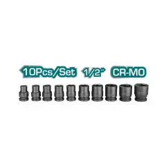 TOTAL THISTD12101 10 PARÇA 1/2” ALTI KÖȘE DARBELİ LOKMA SETİ