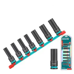 TOTAL THKISD12073L 7 PARÇA 1/2” ALTI KÖȘE DARBELİ UZUN LOKMA SETİ