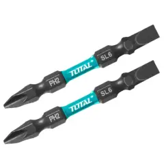 TOTAL TACIM72HL665 DARBELİ 65MM 2 Lİ ÇİFT TARAFLI  PH2+SL6 BİTS UÇ